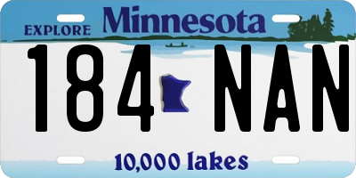 MN license plate 184NAN