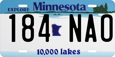 MN license plate 184NAO