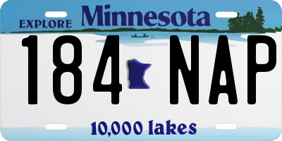 MN license plate 184NAP