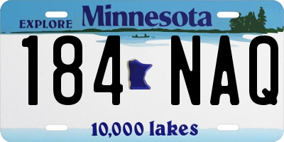 MN license plate 184NAQ