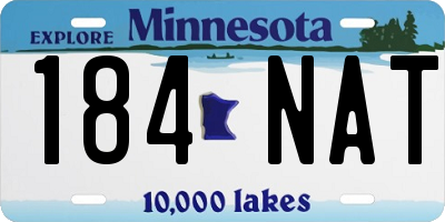 MN license plate 184NAT