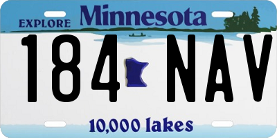 MN license plate 184NAV
