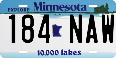 MN license plate 184NAW