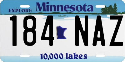 MN license plate 184NAZ