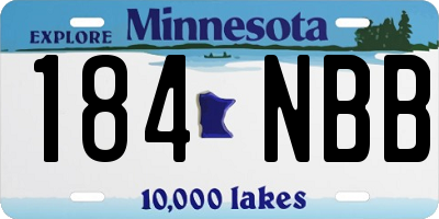 MN license plate 184NBB