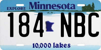 MN license plate 184NBC