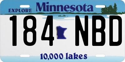MN license plate 184NBD