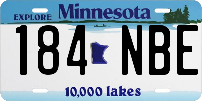 MN license plate 184NBE