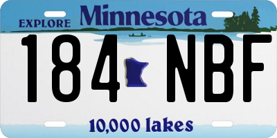 MN license plate 184NBF