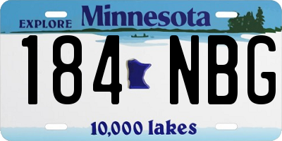 MN license plate 184NBG