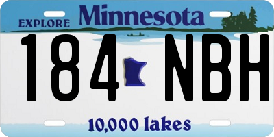 MN license plate 184NBH