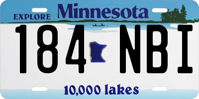 MN license plate 184NBI