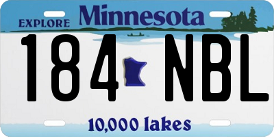MN license plate 184NBL