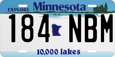 MN license plate 184NBM