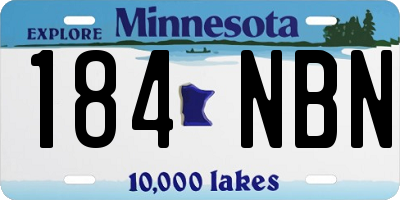 MN license plate 184NBN
