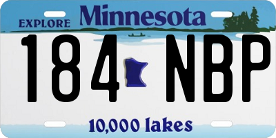 MN license plate 184NBP