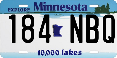 MN license plate 184NBQ