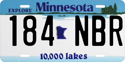 MN license plate 184NBR