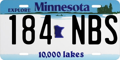 MN license plate 184NBS