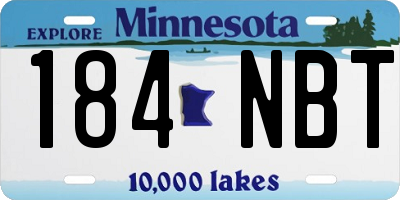 MN license plate 184NBT