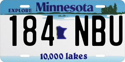 MN license plate 184NBU