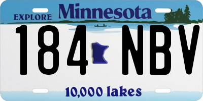 MN license plate 184NBV