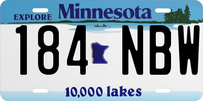 MN license plate 184NBW