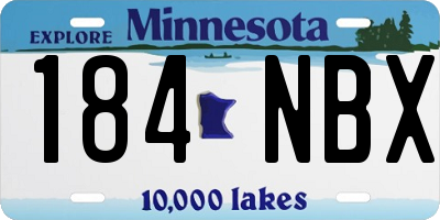 MN license plate 184NBX