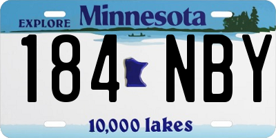 MN license plate 184NBY