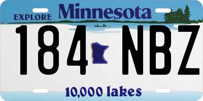 MN license plate 184NBZ