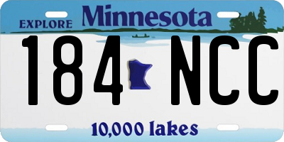 MN license plate 184NCC