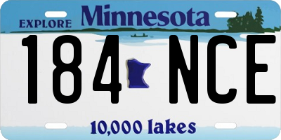 MN license plate 184NCE