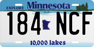 MN license plate 184NCF