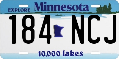 MN license plate 184NCJ