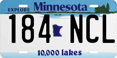 MN license plate 184NCL
