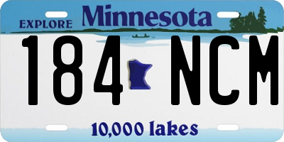 MN license plate 184NCM