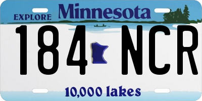 MN license plate 184NCR