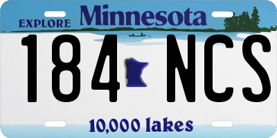 MN license plate 184NCS