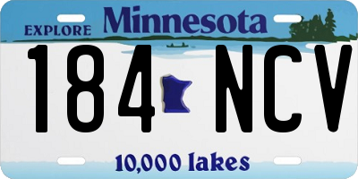 MN license plate 184NCV