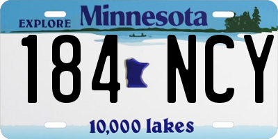 MN license plate 184NCY