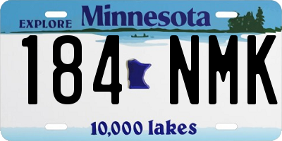 MN license plate 184NMK