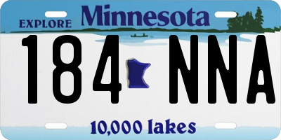 MN license plate 184NNA