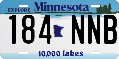 MN license plate 184NNB