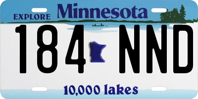 MN license plate 184NND