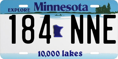 MN license plate 184NNE