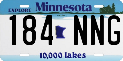 MN license plate 184NNG