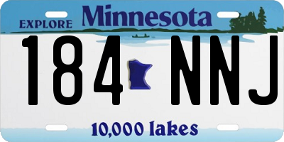 MN license plate 184NNJ