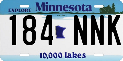 MN license plate 184NNK