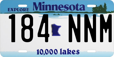 MN license plate 184NNM