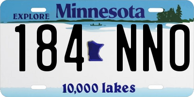 MN license plate 184NNO